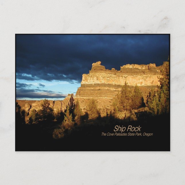 Feu direct sur la carte postale Rock Ship (Devant)