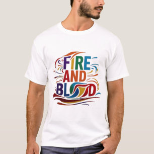 "Feu et sang : Gras et Feu de T-Shirt Design"