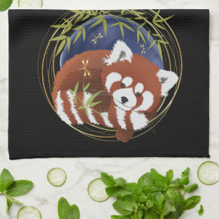 FEU FOX panda rouge serviette de cuisine