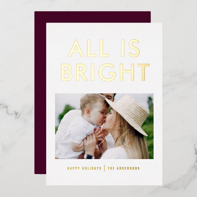 feuil élégant 1 photo feuil moderne carte de séjou (Recto/Verso)