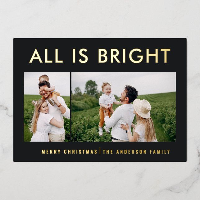 feuil élégant 2 photo feuil moderne carte de séjou (Recto)