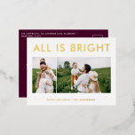 feuil élégant 2 photo feuil moderne carte postale<br><div class="desc">rouge blanc et feuille 2 photo collage moderne amusement famille carte postale design.</div>