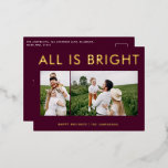 feuil élégant 2 photo feuil moderne carte postale<br><div class="desc">rouge et feuille 2 photo collage moderne amusement famille carte postale design de Noël.</div>