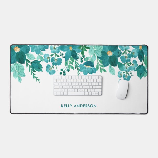 Feuillage Aquarelle Féminin avec Monogramme de Mod (Clavier et souris)