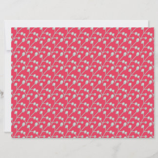 Feuillage argent-gris à motifs sur fond rose rouge