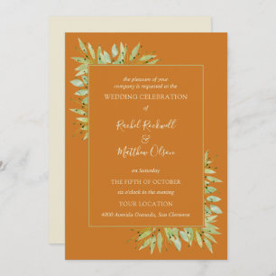 Feuillage botanique sur les invitations de mariage