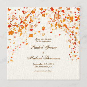 Feuillage d'automne Enregistrer la carte Mariage d