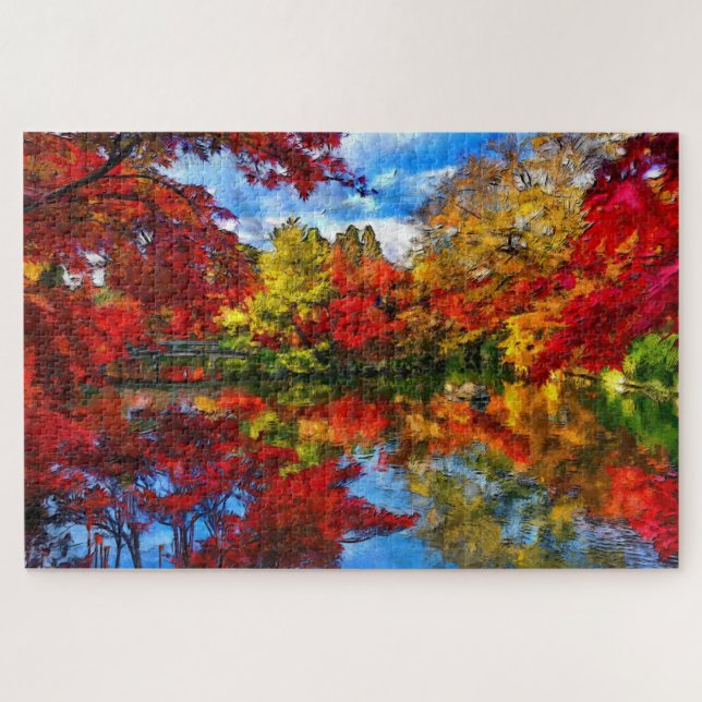 Feuillage d'automne Saison d'automne Puzzle avec L (Horizontal)