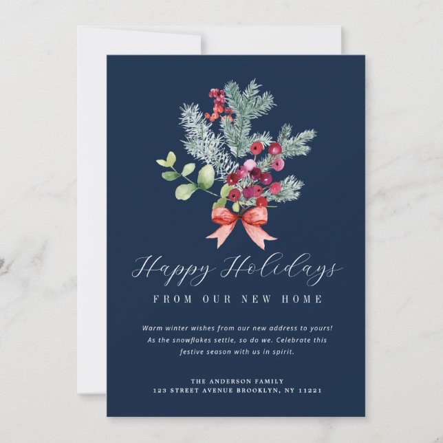 feuillage d'hiver carte marine bleue mobile (Devant)