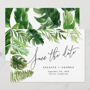 Feuillage floral aquarelle tropicale pour carte de