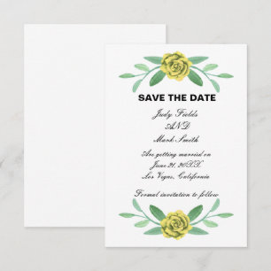 Feuillage Floral Jaune Enregistrer La Carte Date