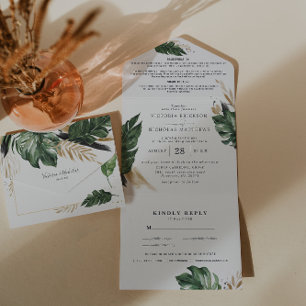 Feuillage Tropical Faire-Part de Mariage Tout-en