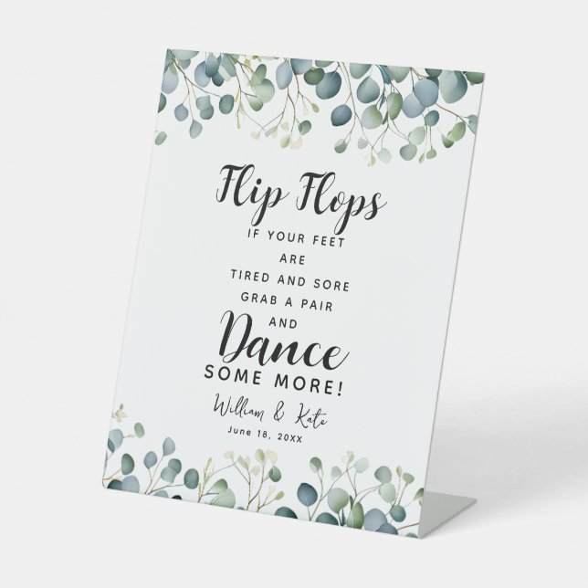 feuillage verdoyant mariage tongs panneau mariage (Recto)