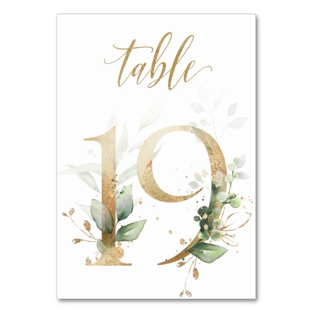 Feuillage vert et doré, Table 19, Numéro de table (Par défaut)