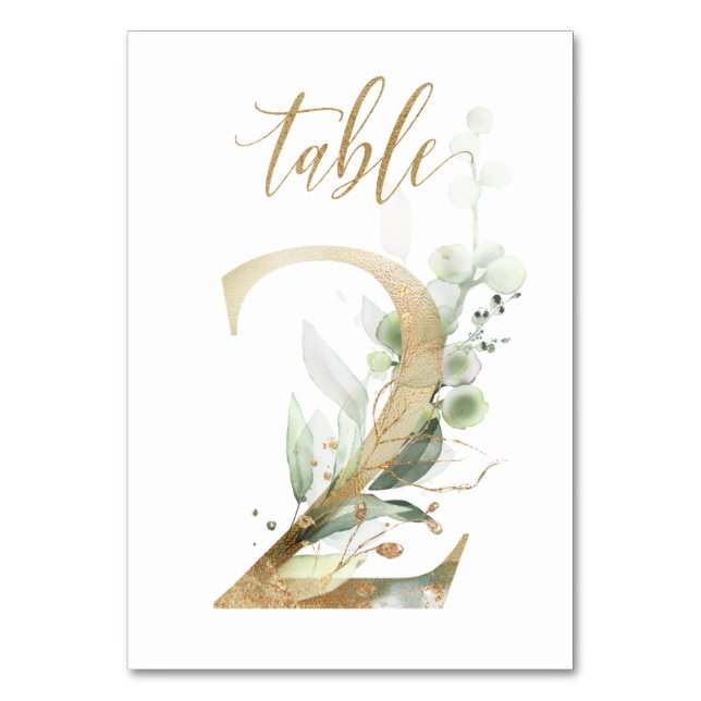Feuillage vert et doré, Table 2, Numéro de table (Par défaut)