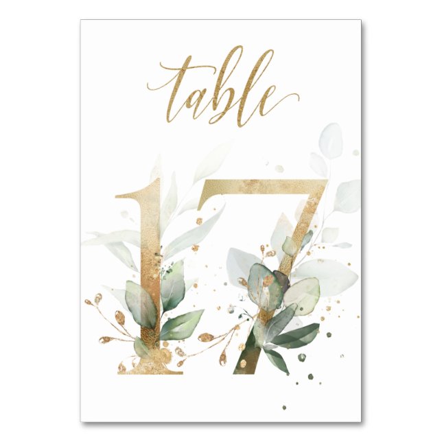 Feuillage vert et or, Table 17, Numéro de table (Par défaut)