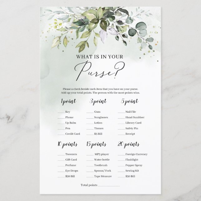 Feuillage vert moderne ce qui est dans votre sac à (Devant)