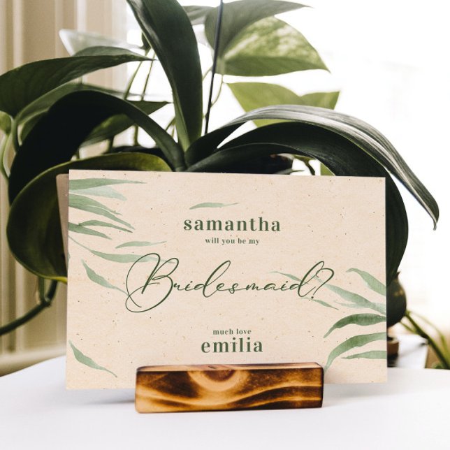 Feuillage vert poussiéreux, Papier Beige, Merci (Créateur téléchargé)