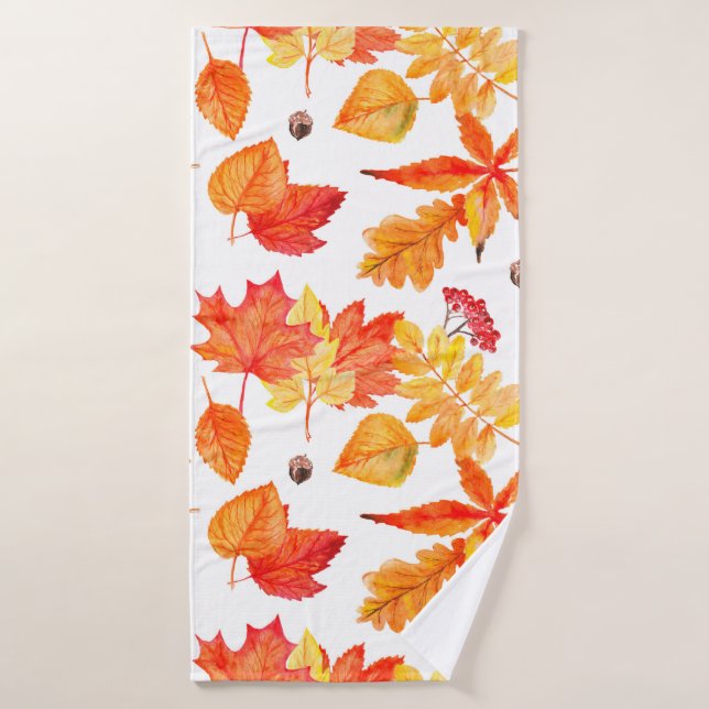 Feuille aquarelle motif transparent (Serviette de bain)