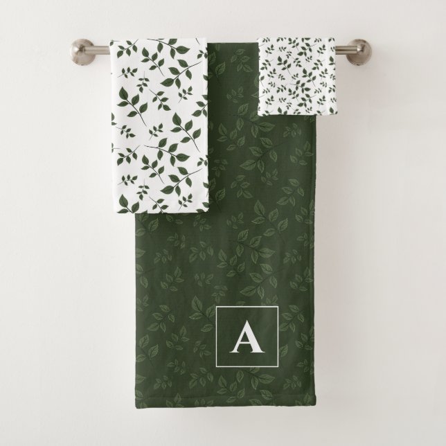 Feuille blanc vert motif (En situation)