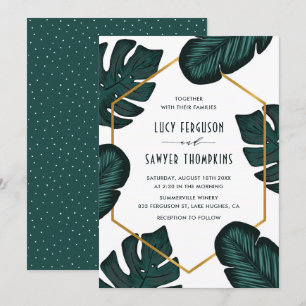 Feuille cadre Tropical Faire-part de mariage