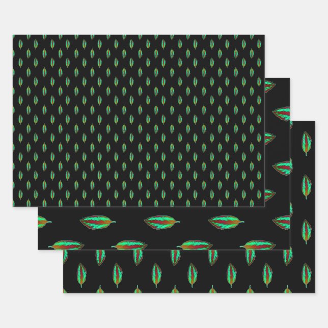 Feuille colorée de la jungle néon (Lot)