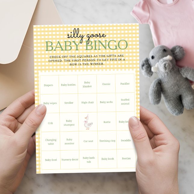 Feuille d'activité Baby Bingo Silly Goose Pink Bal (Silly Goose Baby Bingo)