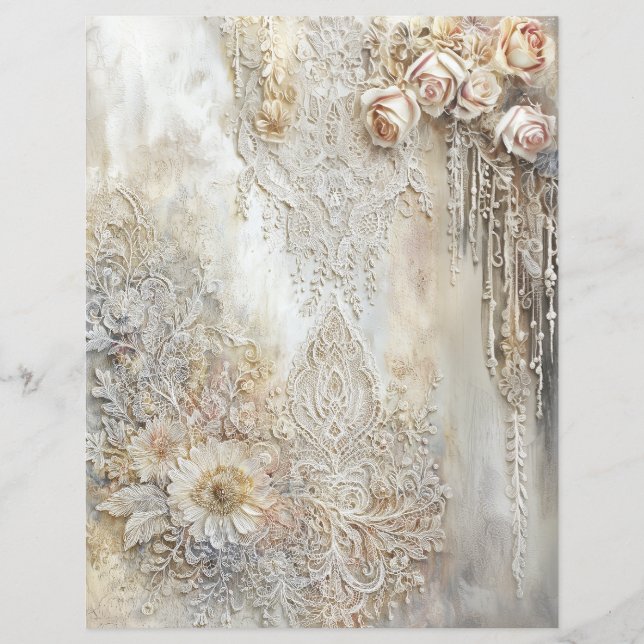 Feuille d'album de dentelle victorienne (Devant)