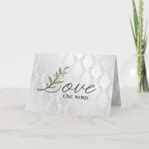 Feuille d'amour Anniversaire sur carte Damask