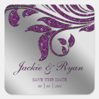 Feuille Date de sauvegarde Stickers Mariage Purple