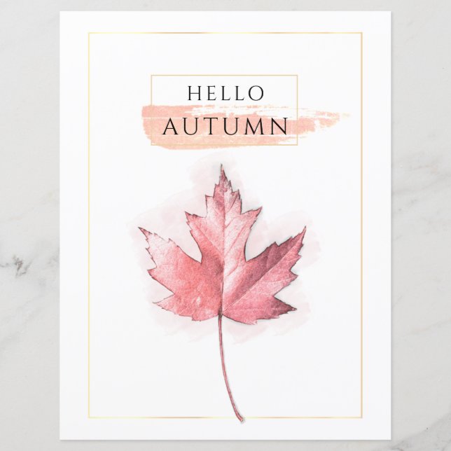 Feuille d'automne élégante et tendance - Fiche de  (Devant)