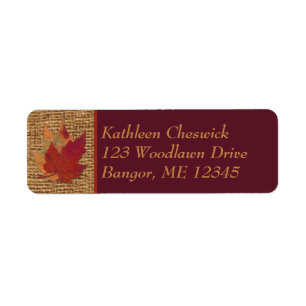 Feuille d'automne, étiquette de adresse 2 de