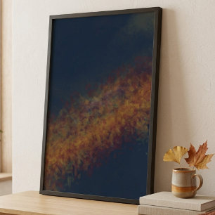 Feuille d'automne lunatique Art mural abstrait gra