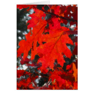 Feuille d'automne rouge peint par stupéfaction