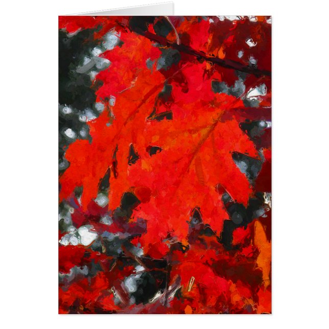 Feuille d'automne rouge peint par stupéfaction (Devant)