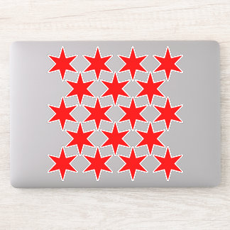 Feuille de 18 Stickers Vinyl Stars Red Chicago Dra
