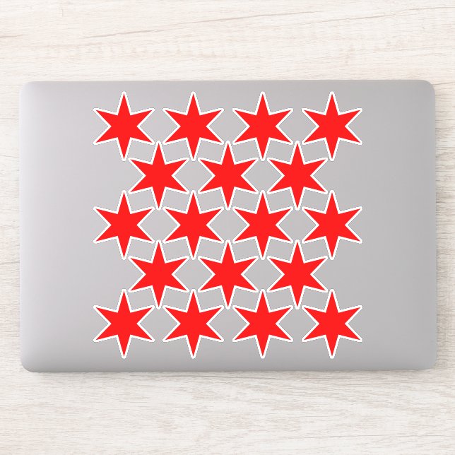 Feuille de 18 Stickers Vinyl Stars Red Chicago Dra (Ordinateur)