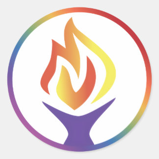 Feuille de 1 1/2" autocollants avec logo UUCF