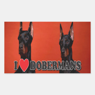 Feuille de 4 - I Love Doberman Stickers