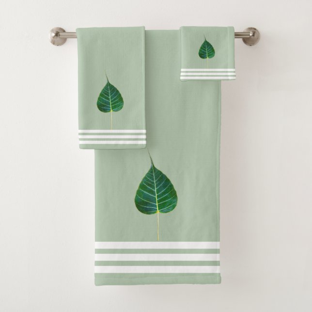 Feuille de Bodhi et trois bandes sur vert laurier (En situation)