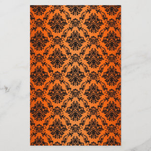 Feuille de cahier gothique victorien orangé baroqu