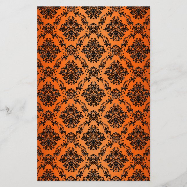 Feuille de cahier gothique victorien orangé baroqu (Devant)