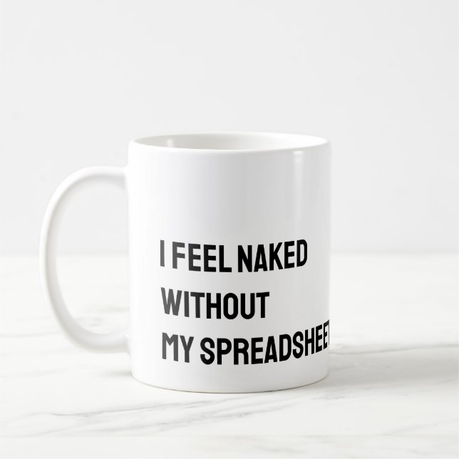 Feuille de calcul comptable Drôle Mug (Gauche)