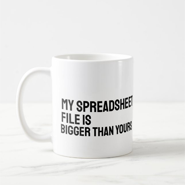 Feuille de calcul comptable Drôle Mug (Gauche)