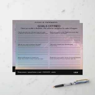 Feuille de calcul des objectifs définis