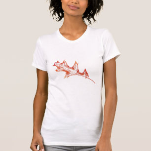 Feuille de chêne en t-shirt rouge