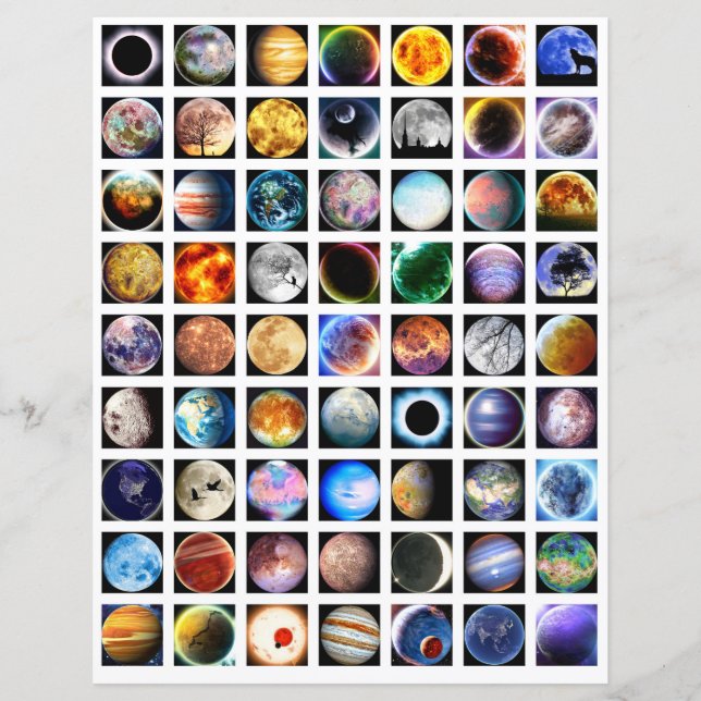 Feuille de collage espace éléments de scrapbook (Devant)