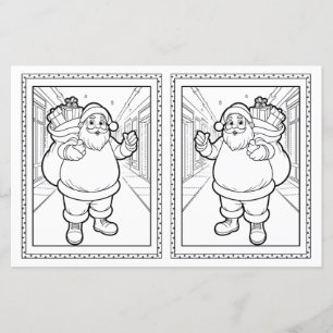 Feuille de coloriage Père Noël de Noël pour enfant