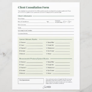 Feuille de consultation du client