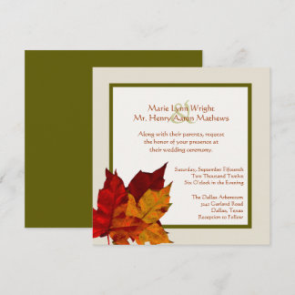 Feuille de couleur automne Faire-part de mariage
